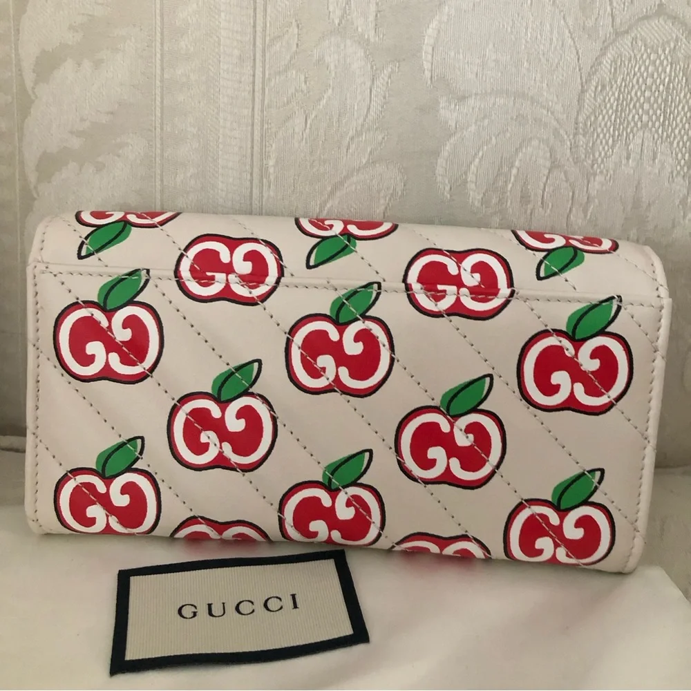 Gucci Valentine’s Day special design Marmont printed Apple GG long wallet - Picture 7 of 11
